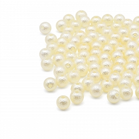 Бусины пластиковые, 'Хлопковый жемчуг', круглые, 8мм, 25гр, Astra&Craft