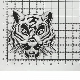 46130 Термоаппликация 'Тигр', черно-белый, 66*70мм упак/10 шт