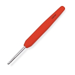 30909 Крючок для вязания с эргономичной ручкой Waves 4мм, алюминий, серебро/мандарин, KnitPro