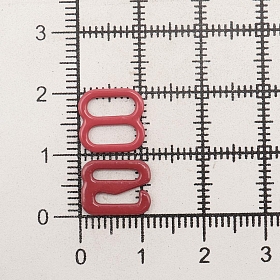 Крючки и регуляторы для бретелей бюстгальтера 8 мм, металл/эмаль, 18 шт/упак, цвет темно-красный