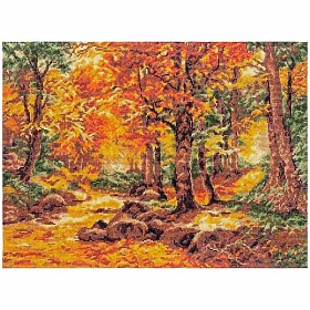 08.030 Набор для вышивания Палитра 'Осенний пейзаж', по мотивам картины Генриха Бёмера' 36*26см