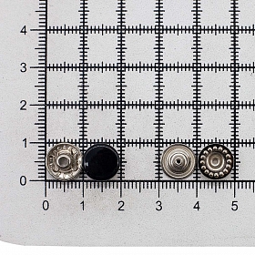 2/10 Кнопка галантерейная (S-образная) 10мм металл/эмаль, черный BIG