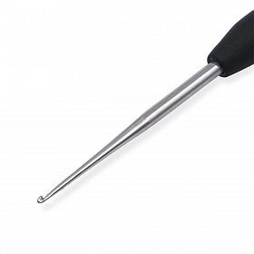 30863 Крючок для вязания с ручкой Steel 1мм, сталь, серебро/черный, KnitPro