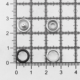 Кнопка трикотажная (кольцо) 9,5мм цв.металл/цв.эмаль (уп.~1440шт) NEW STAR