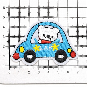 Термоаппликация 'Мишка в машине', синяя 5,5*5,5см, Hobby&Pro