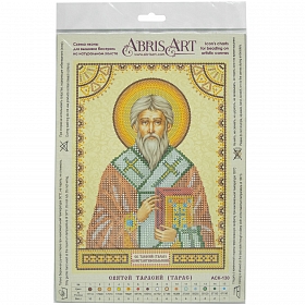 ACK-130 Схема для вышивки иконы бисером на натуральном художественном холсте 'Святой Тарасий (Тарас)' 17*23см