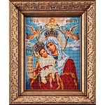 В168 Набор для вышивания бисером 'Кроше' 'Богородица Милующая', 20x26 см