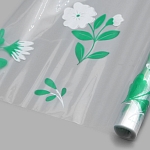 Пленка 'Полевые цветы' прозрачная двухцветная, зеленая, 70см*9,14м +/- 5%