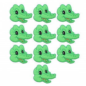6003 Термоаппликация 'Крокодил', зеленый, 99*80мм упак/10 шт