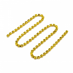 ЦС008ЗЦ3 Стразовые цепочки (золото), цвет: желтый, размер 3 мм, 30 см/упак.