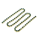 ЦС004ЗЦ3 Стразовые цепочки (золото), цвет: лазурный, размер 3 мм, 30 см/упак.