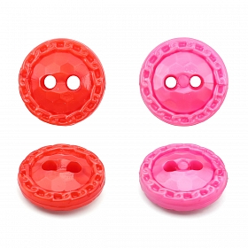 Пуговицы пластиковые 'Цветное ассорти', диаметр 11,5 мм, 8 цветов, набор 54 шт