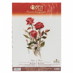 1392 Набор для вышивания ОВЕН 'Розы' 20*31см