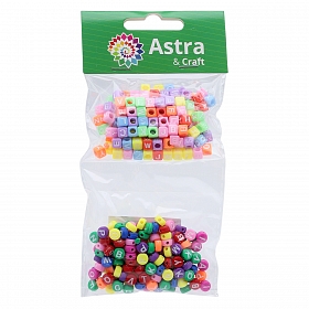 CN2038-6589 Бусины 'Разноцветный алфавит', пластик, 2*20гр Astra&Craft