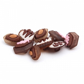 Пуговицы-фигурки 'Шоколадные конфеты' пластик, 9шт/упак, Dress It Up