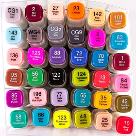 DV-12963-36 Набор маркеров для скетчинга двусторонние, 36 цветов, Darvish