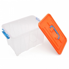 Контейнер для хранения пластмассовый с крышкой и ручками 6л, 285*190*180 мм