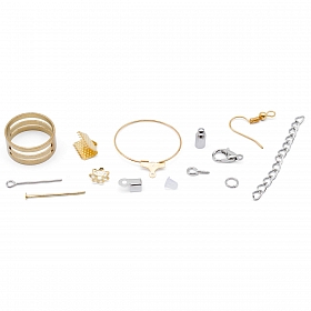 Набор фурнитуры для создания бижутерии, серебро/золото, Astra&Craft