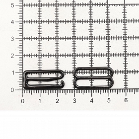 Крючки и регуляторы для бретелей бюстгальтера 20 мм, металл/эмаль, 18 шт/упак, цвет черный