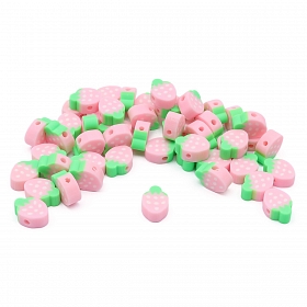 Бусины из полимерной глины 'Клубничка', светло-розовая, 50 (+/- 3)шт/упак, Astra&Craft