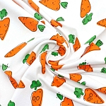 29525 Интерлок 'Морковки ' 100% х/б (пл.165-175г/м2 ) 45см*50см + -2см, цв. бело/оранжевый