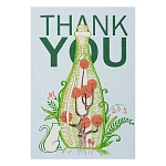 MWA01 Поздравительная открытка с конвертом 'Спасибо' на английском языке, 12*17 см